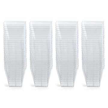 2oz. Mini Dessert Cups, 100-pack – Clear Plastic Square Cups – Small Disposable Shooters for Tas...