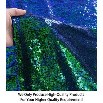 ShiDianYi Iridescent Green Sequin Fabric - Sparkly Sewing Material by The Yard (1 Yard)