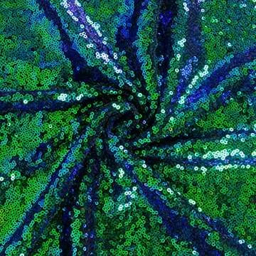 ShiDianYi Iridescent Green Sequin Fabric - Versatile DIY Material