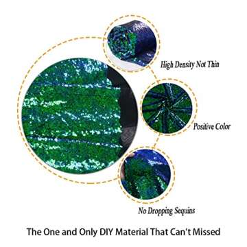 ShiDianYi Iridescent Green Sequin Fabric - Versatile DIY Material