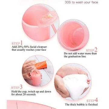 KOVCOAP Foam Maker for Face Wash, Face Wash Foamer, Cleanser Foam Maker, Marshmallow Whip Maker Skin Care, Deep Skincare Cleaner Tools for Travel Household 2 Pieces(Pink and White)