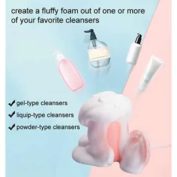 KOVCOAP Foam Maker for Face Wash, Face Wash Foamer, Cleanser Foam Maker, Marshmallow Whip Maker Skin Care, Deep Skincare Cleaner Tools for Travel Household 2 Pieces(Pink and White)