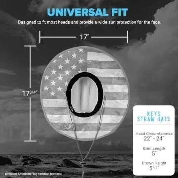 New Premium Keys Straw Hat for UV Sun Protection