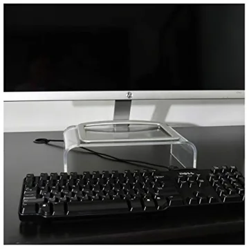 AMT Premium Acrylic Clear Monitor Stand Laptop/PC/Multimedia Monitor Riser for Home Office
