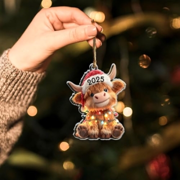Charming Highland Cow Christmas Ornament for 2025