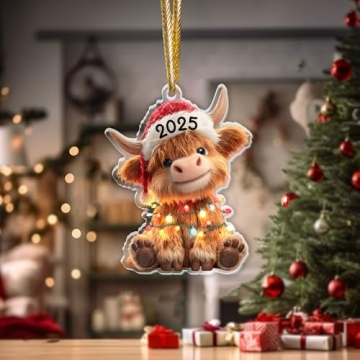 Charming Highland Cow Christmas Ornament for 2025