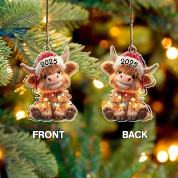 Charming Highland Cow Christmas Ornament for 2025