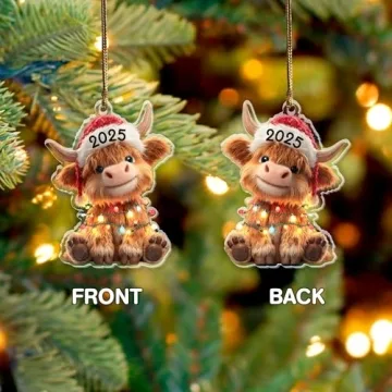 Charming Highland Cow Christmas Ornament for 2025