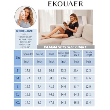 Ekouaer Women's Soft 2-Piece Pajama Set