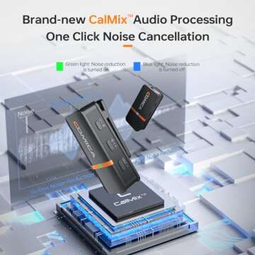 COMICA Vimo Q 4 Channel Wireless Lavalier Microphone System with Noise Cancellation, 4 Audio Tracks ...