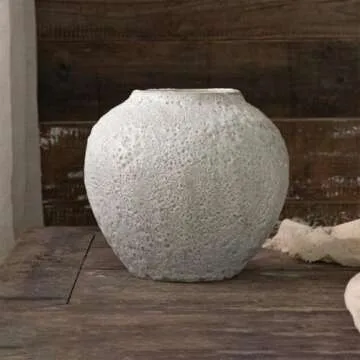 ELEFOCUS Rustic Decorative Ceramic Vase for Home Office