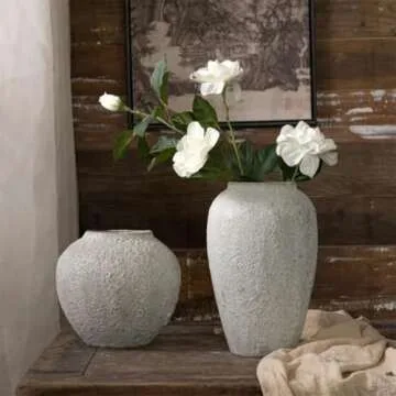 ELEFOCUS Rustic Decorative Ceramic Vase for Home Office