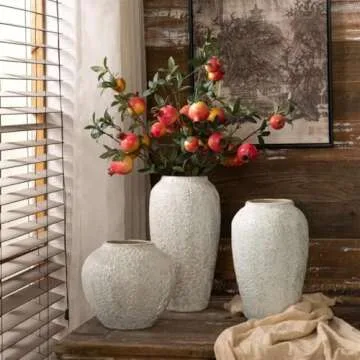 ELEFOCUS Rustic Decorative Ceramic Vase for Home Office