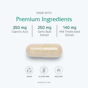 Vitanica Candidastat Vegan Yeast Balance Supplement 120 Capsules