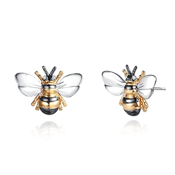 Elegant Barzel 18K Gold Plated Enamel Bumble Bee Earrings for Women
