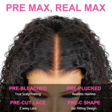 ISEE Hair Wear And Go Glueless Wig Human Hair M Cap 9x6 Water Wave Wig Pre Cut HD Lace 180% Density Deep Curly Lace Front Wig Human Hair Pre Plucked For Beginners 3 Second To Wear Glueless Wig 22 Inch