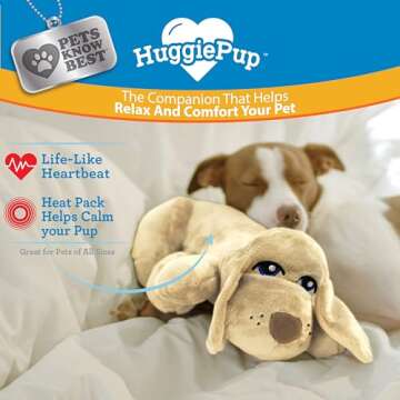 Pets Know Best HuggiePup Cuddly Puppy Behavioral Aid Toy, Great for Crate Training- Pulsing Heartbea...
