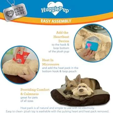 Pets Know Best HuggiePup Cuddly Puppy Behavioral Aid Toy, Great for Crate Training- Pulsing Heartbeat, Heating Pack- Golden Dog