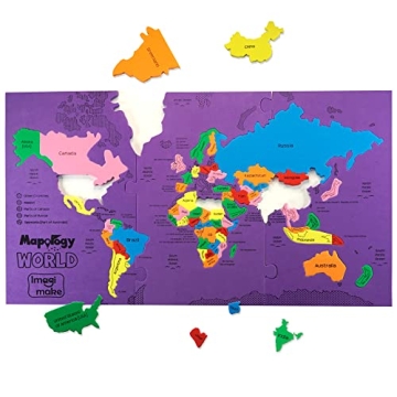 Imagimake Mapology World Map Puzzle for Kids 4-8