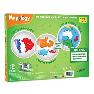 Imagimake Mapology World Map Puzzle for Kids 4-8