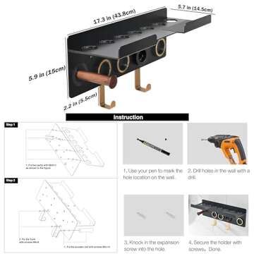 Affogato Wall Mount Holder for Dyson Hair Tools