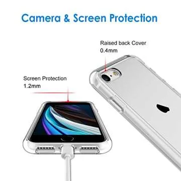 JETech Clear Case for iPhone SE 3/2, 8, 7 - Lightweight & Durable