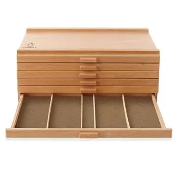 7 Elements Wooden Artist Storage Box for Supplies