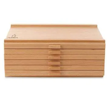 7 Elements Wooden Artist Storage Box for Supplies