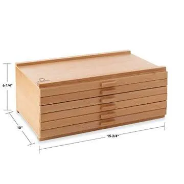 7 Elements Wooden Artist Storage Box for Supplies