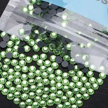3000 Pieces Hot Fix Glass Flatback Rhinestones HotFix Round Crystal Gems (Peridot, SS10)