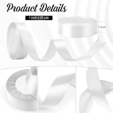 Versatile White Satin Ribbon for All Occasions 25 Yards
