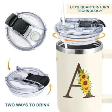 Personalized Sunflower Monogrammed Tumbler for Women