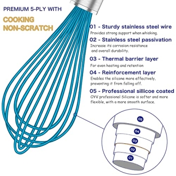 OYV Silicone Whisk Set - Non Scratch & Durable Cookware