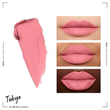 NYX PROFESSIONAL MAKEUP Soft Matte Lip Cream, Lightweight Liquid Lipstick - Tokyo (Bubblegum Pink)