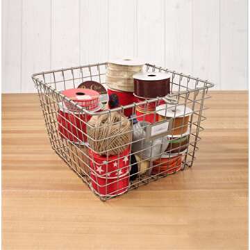 Spectrum Diversified 47977 Storage Basket, Medium, Satin Nickel