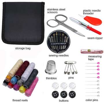 Sewing Kit, Mini Travel Sewing Kits for Adults, Girls, Hiking, Home and Office Emergency Repair, Zip...