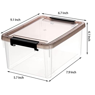 Nicunom Clear Small Storage Bins with Lids - 8 Pack