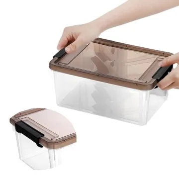 Nicunom Clear Small Storage Bins with Lids - 8 Pack