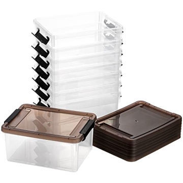 Nicunom Clear Small Storage Bins with Lids - 8 Pack