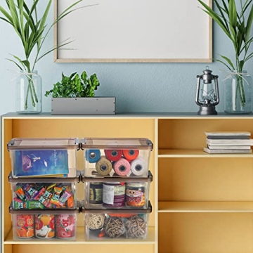 Nicunom Clear Small Storage Bins with Lids - 8 Pack