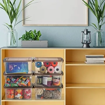 Nicunom Clear Small Storage Bins with Lids - 8 Pack