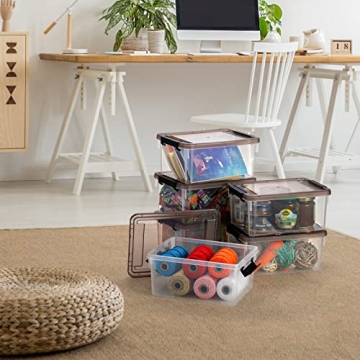 Nicunom Clear Small Storage Bins with Lids - 8 Pack