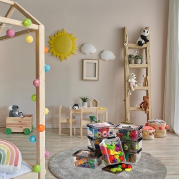 Nicunom Clear Small Storage Bins with Lids - 8 Pack