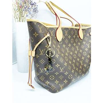 Junyuerly Letter Keychains for Women Initial Pendant KeyRing Cute Key chains Assecories for Girls (J)