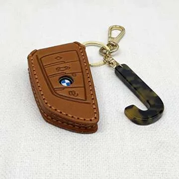 Junyuerly Letter Keychains for Women Initial Pendant KeyRing Cute Key chains Assecories for Girls (J)