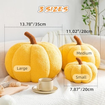 Eoieov Cute 3D Pumpkin Pillows for Home Decor