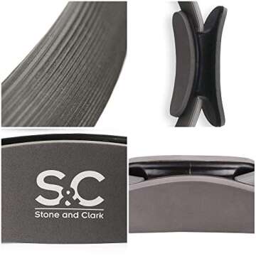 Stone and Clark Pilates Ring – Arm and Leg Strength Training Home Workout Equipment and Resistance Exercises Fitness Ring for Women and Men. (Gray)