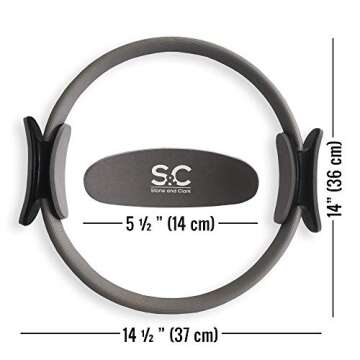 Stone and Clark Pilates Ring – Arm and Leg Strength Training Home Workout Equipment and Resistance Exercises Fitness Ring for Women and Men. (Gray)