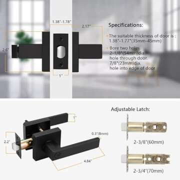 Probrico Matte Black Privacy Door Levers 10 Pack