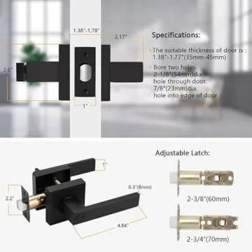 Probrico Matte Black Privacy Door Levers 10 Pack